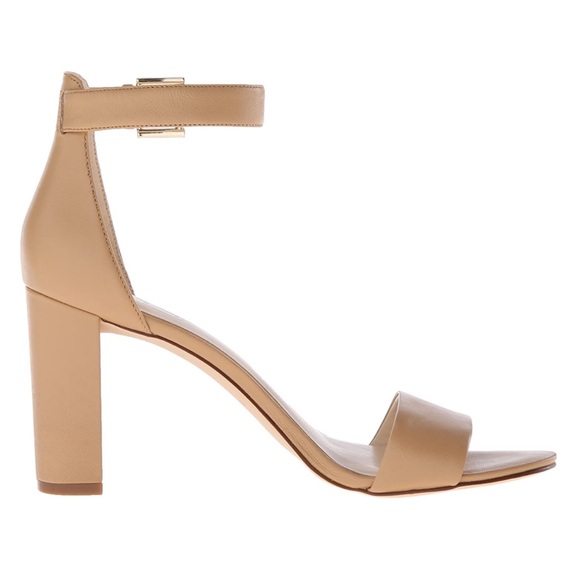 NEW Nine West Nora Nude Genuine Leather Chunky Strap Heels Women’s Size 11M - Picture 3 of 10